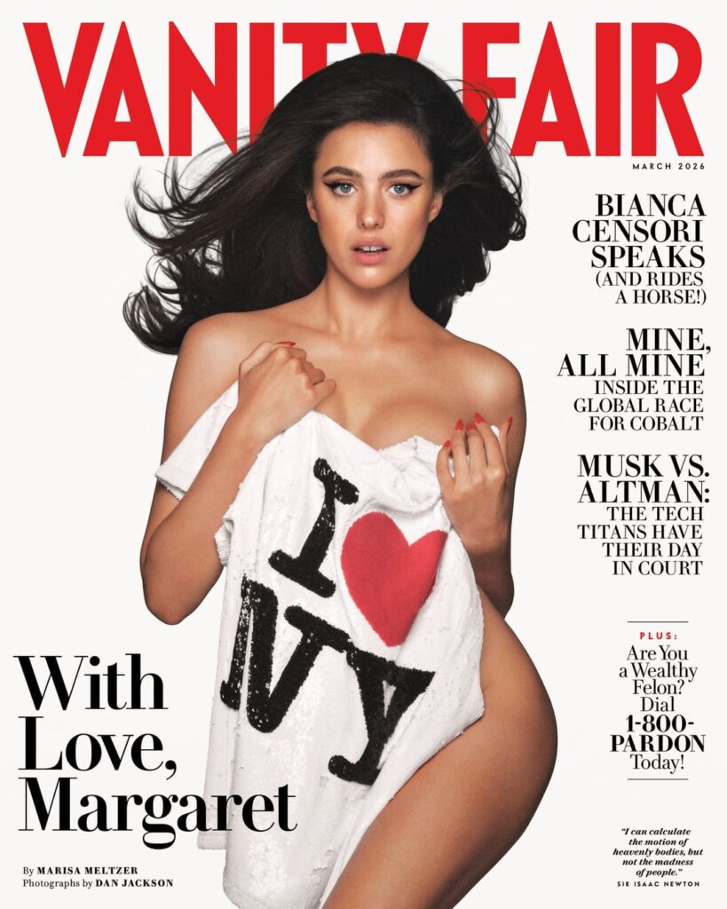 Margaret Qualley for Vanity Fair March 2026, photographed by Dan Jackson