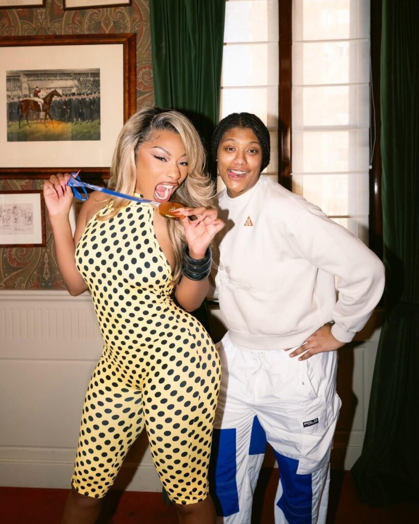 Megan Thee Stallion shared photos from her trip to Milan. She met with Olympians Laila Edwards and Madison Chock!