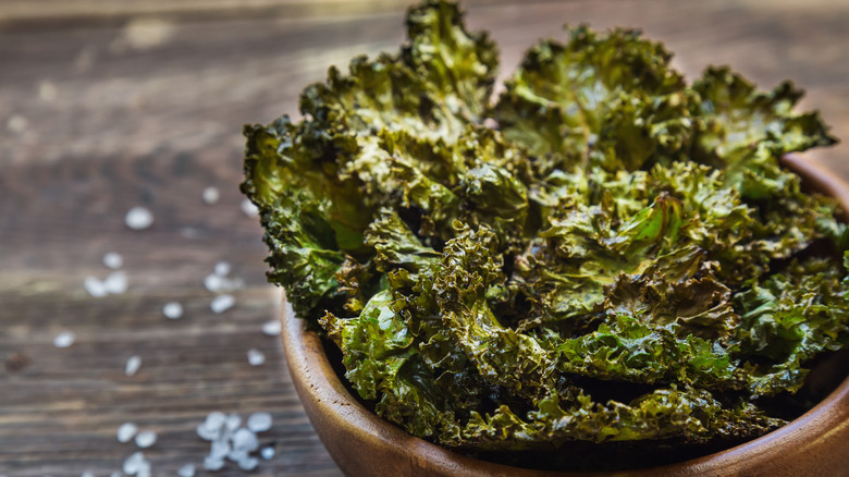 Kale chips in a bag