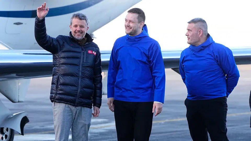 King Frederik of Denmark lands in Greenland for his second visit in a year