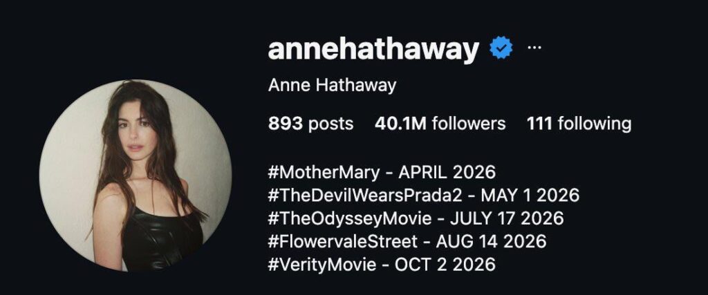 Anne Hathaway’s 2026 movies