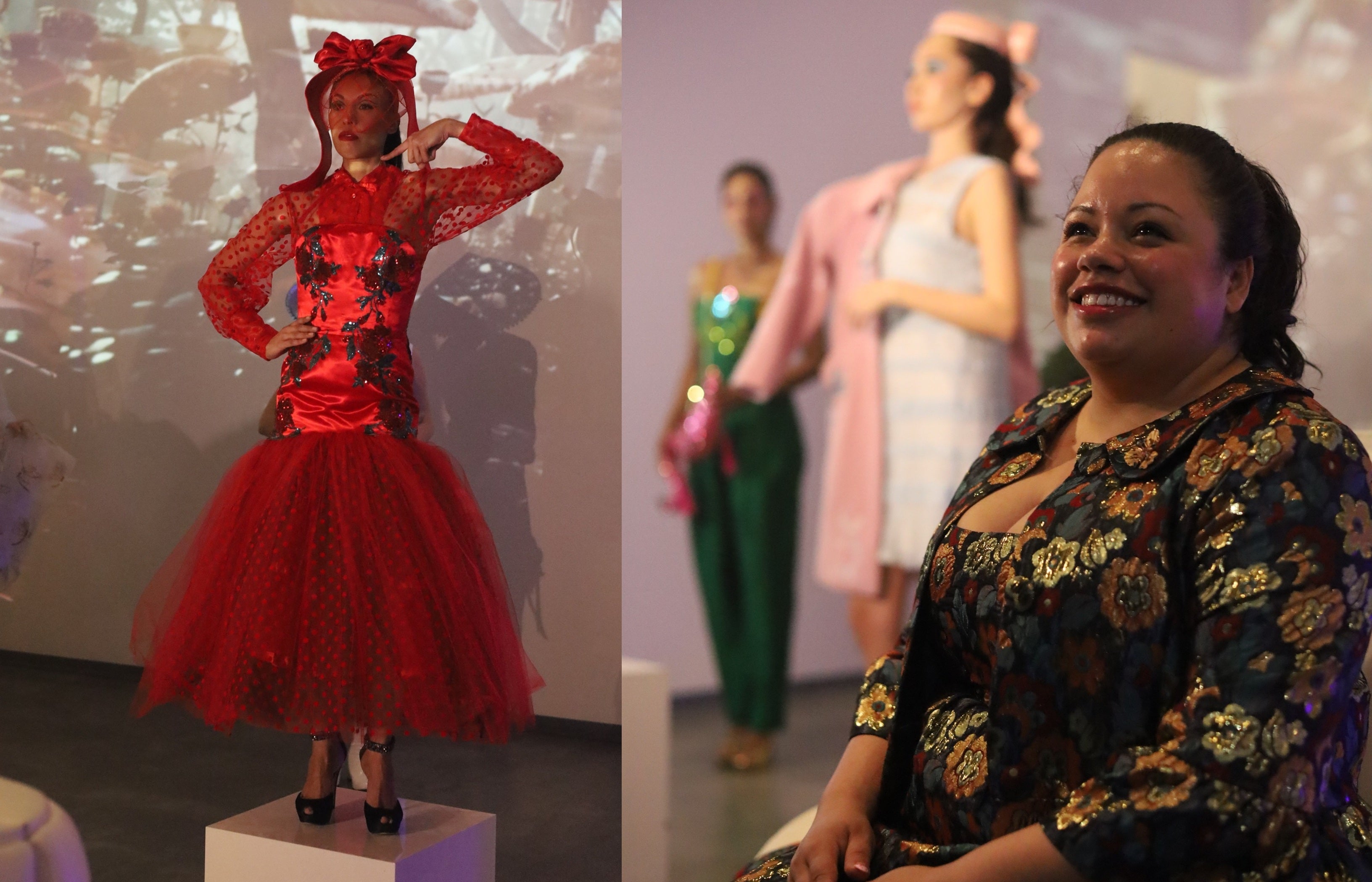 one image of a dress by Susie Buttons, and another image of Susie Buttons