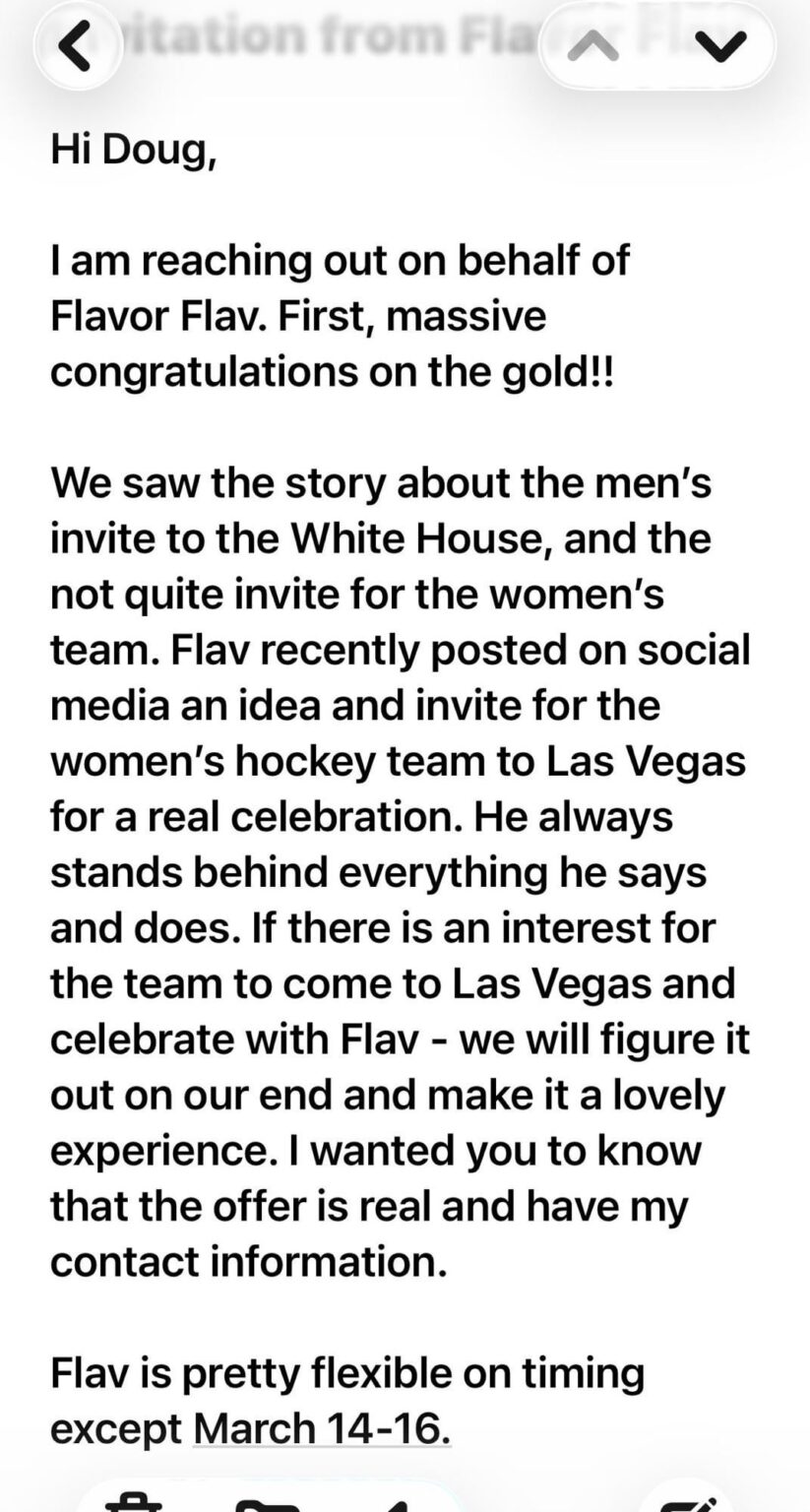 Flavor Flav offers to throw US women’s hockey team a gold medal party Flavor Flav offers to throw US women's hockey team a gold medal party