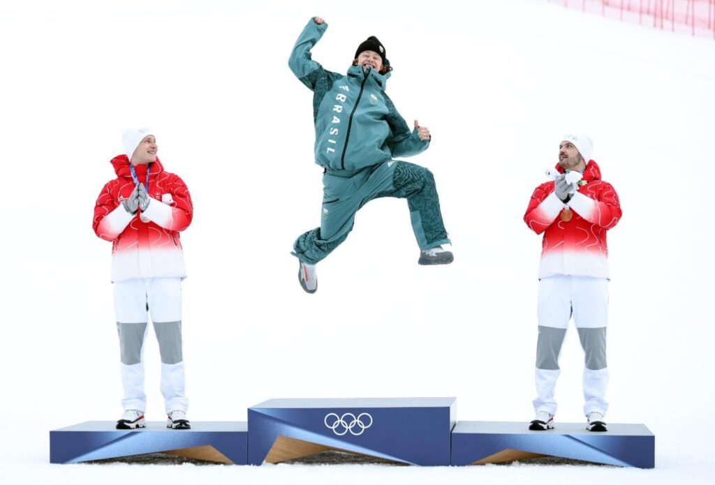 Lucas Pinheiro Braathen from Brazil has won Brazil and South America's first gold medal ever at the Winter Olympics (in men's giant slalom)