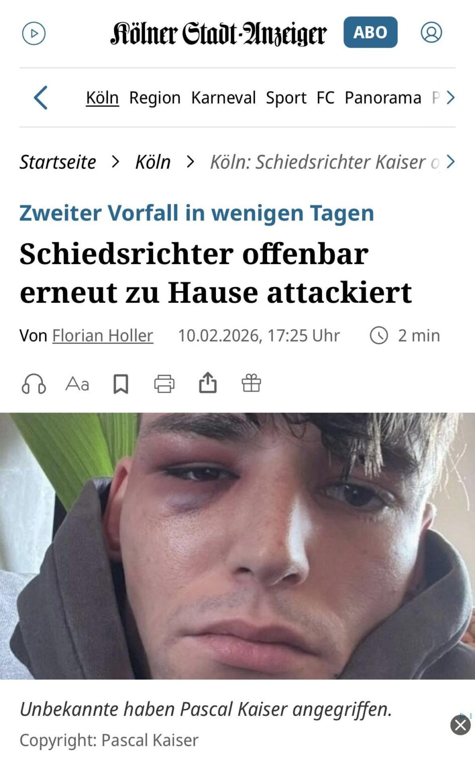 German referee pascal kaiser was assaulted a second time at his home