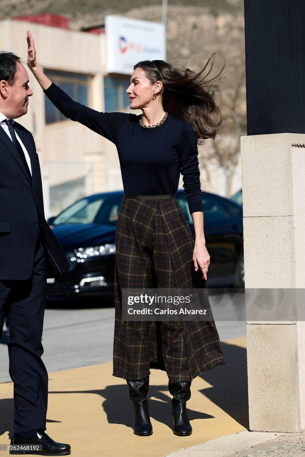 Queen Letizia today visiting Spanish shoe company Pedro Garcia