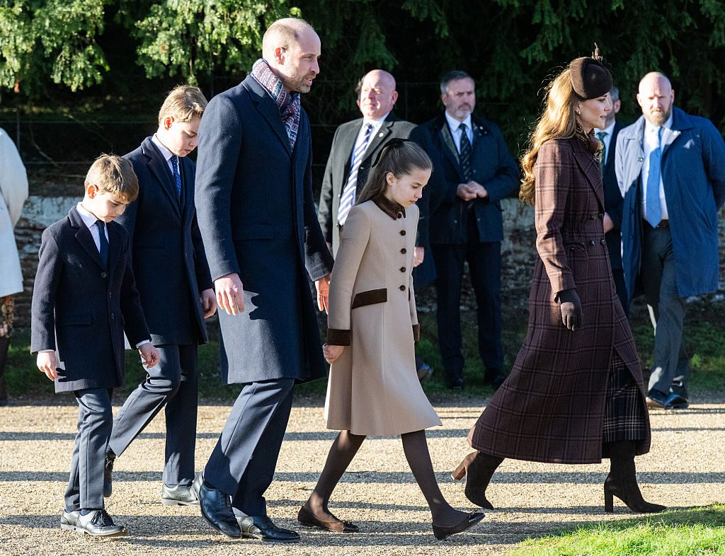 Royal Family walking along