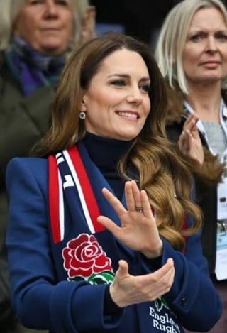 Princess of Wales today at English v. Ireland rugby match at Twickenham
