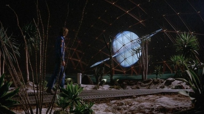 Bruce Dern as Freeman Lowell gazes out of a geodome at Saturn in Silent Running