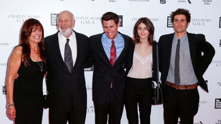 Rob Reiner with his wife Michele and children Jake, Romy and Nick (L-R). Pic: Reuters