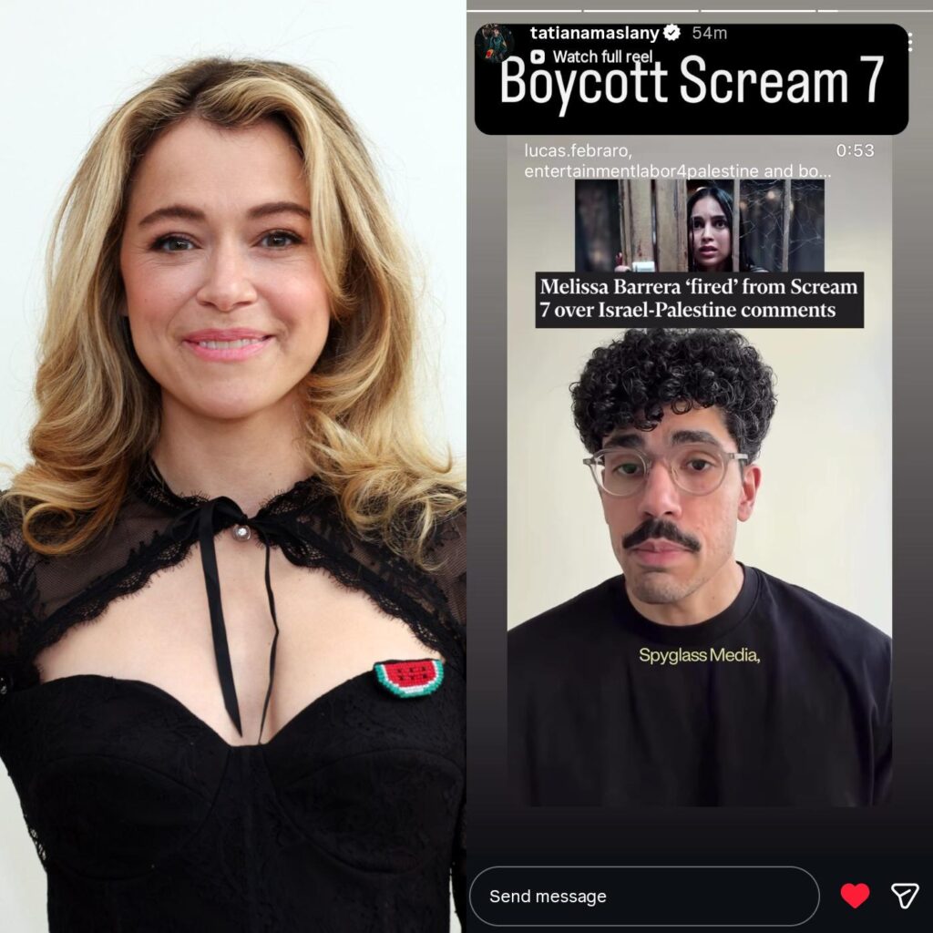 Tatiana Maslany via Instagram “Boycott Scream 7” Tatiana Maslany via Instagram “Boycott Scream 7”