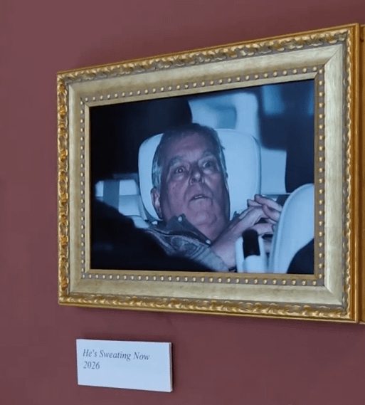 Andrew Mountbatten-Windsor’s arrest photo was placed on display in the Louvre gallery in Paris by TikTok pranksters. Andrew Mountbatten-Windsor’s arrest photo was placed on display in the Louvre gallery in Paris by TikTok pranksters.