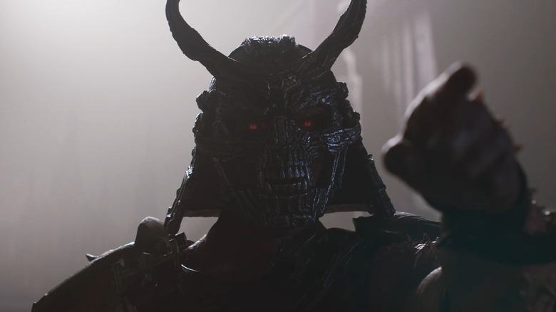 Shao Kahn pointing his finger in Mortal Kombat II