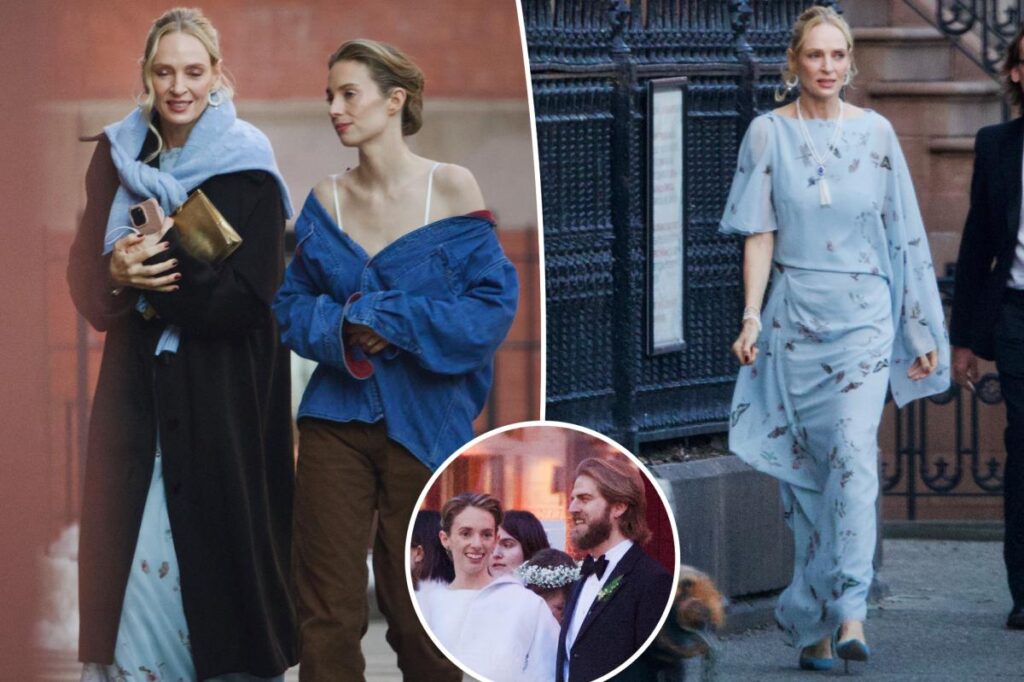 Uma Thurman was 'something blue' at daughter Maya Hawke's wedding