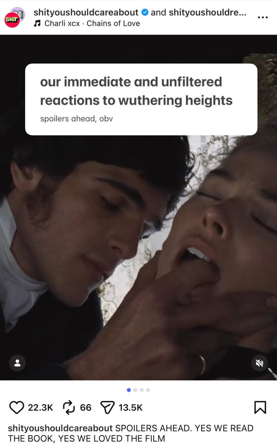 Popular Pop Culture/News account SYSCA loses over 300k followers after sharing their thoughts on the new Wuthering Heights adaptation