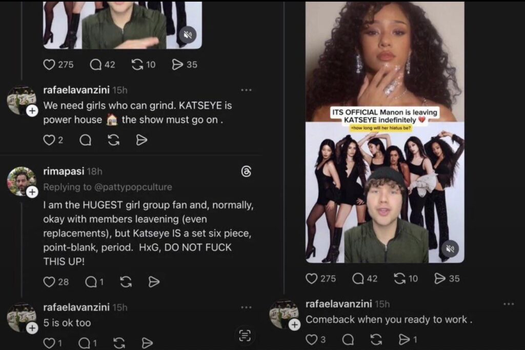 Father of KATSEYE member, Daniela, leaving more comments under posts about Manon's hiatus in threads