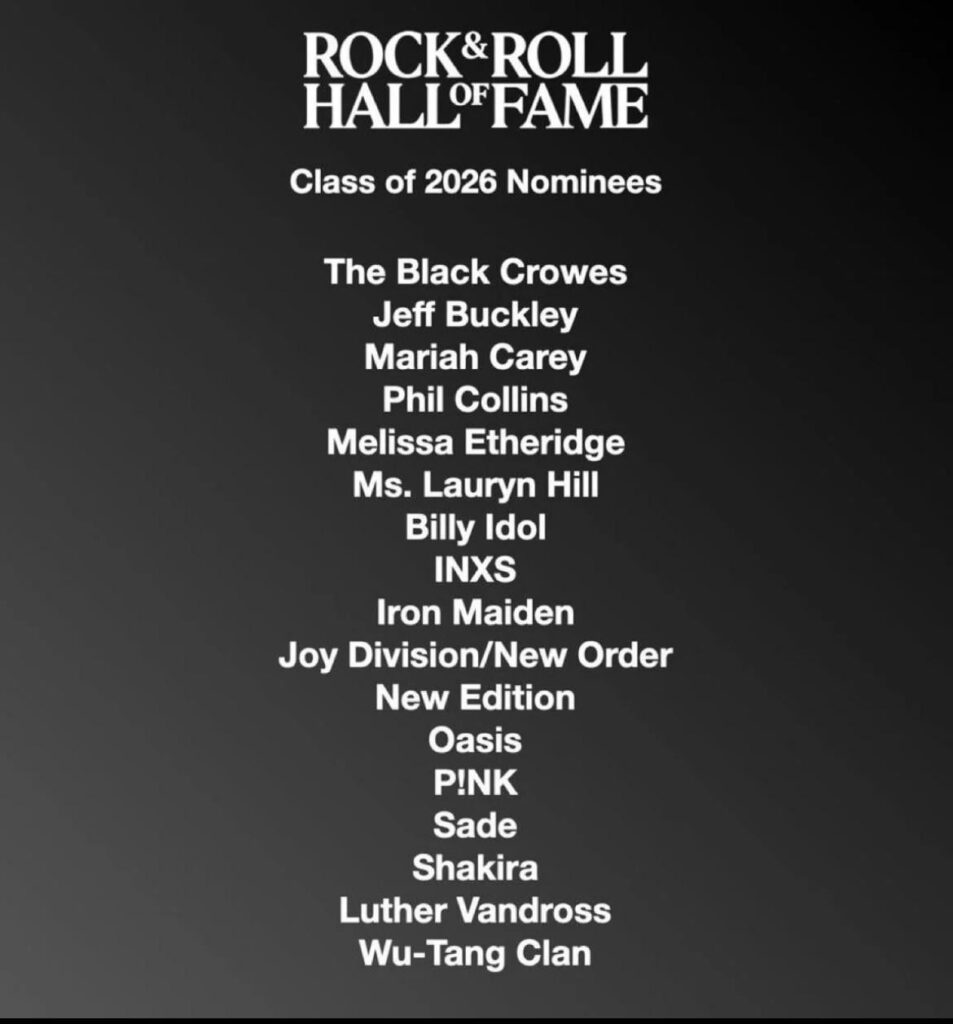 Class of 2026 Nominees for the rock n roll hall of fame !