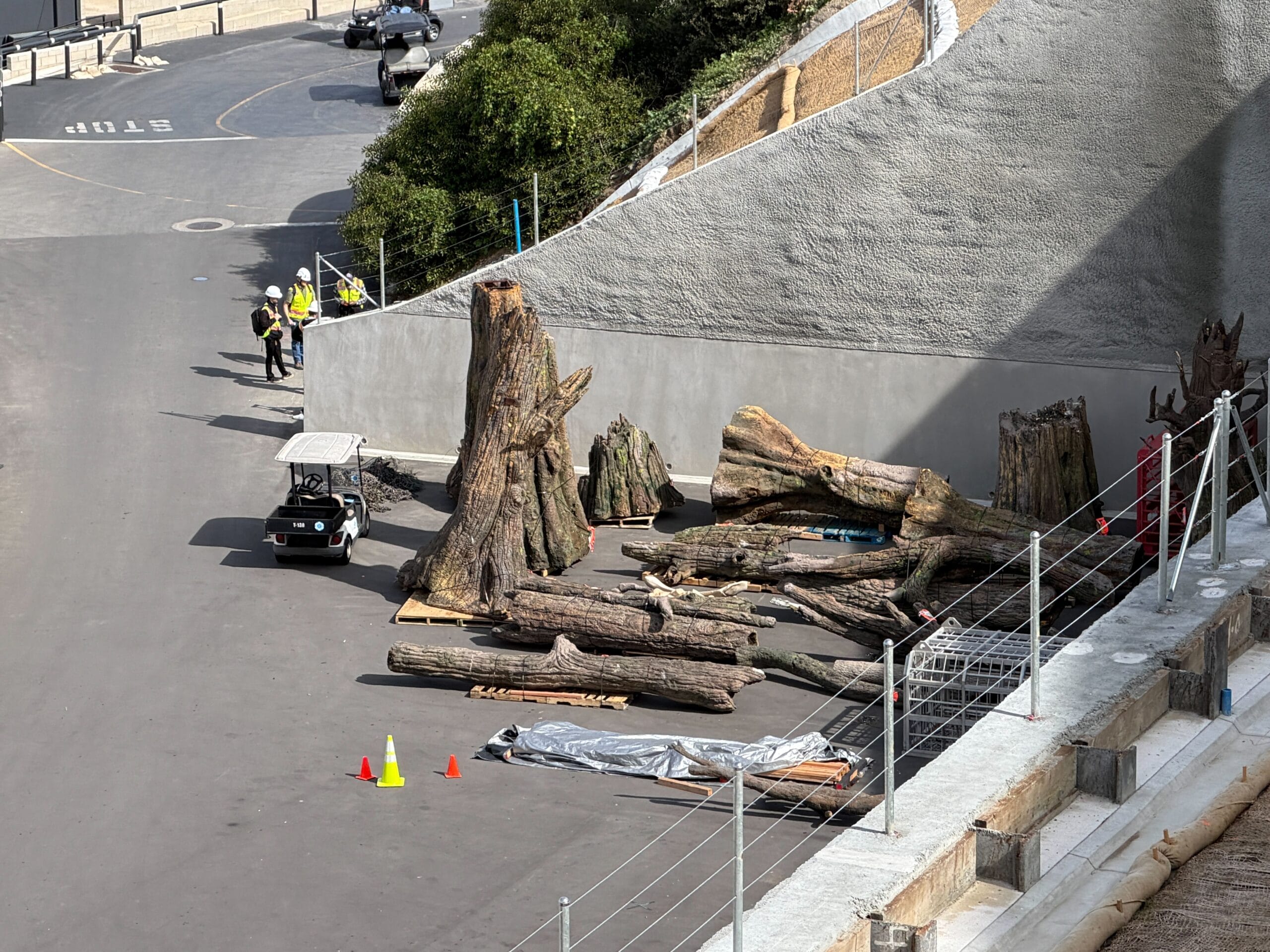 Jurassic Park props seen backstage at Universal Studios Hollywood
