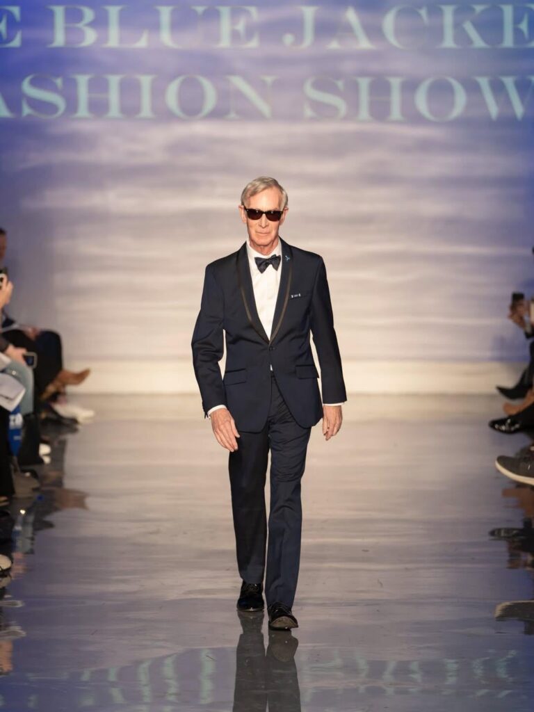 Bill Nye walks in the Blue Jacket Fashion Show to raise prostate cancer awareness