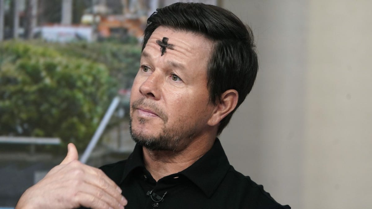 Mark Wahlberg visits "Fox & Friends" at Fox News Channel Studios.