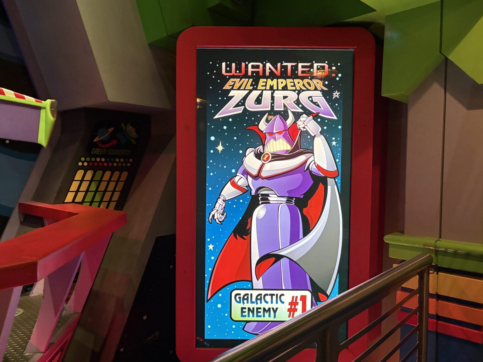 A colorful poster of Evil Emperor Zurg from Buzz Lightyear