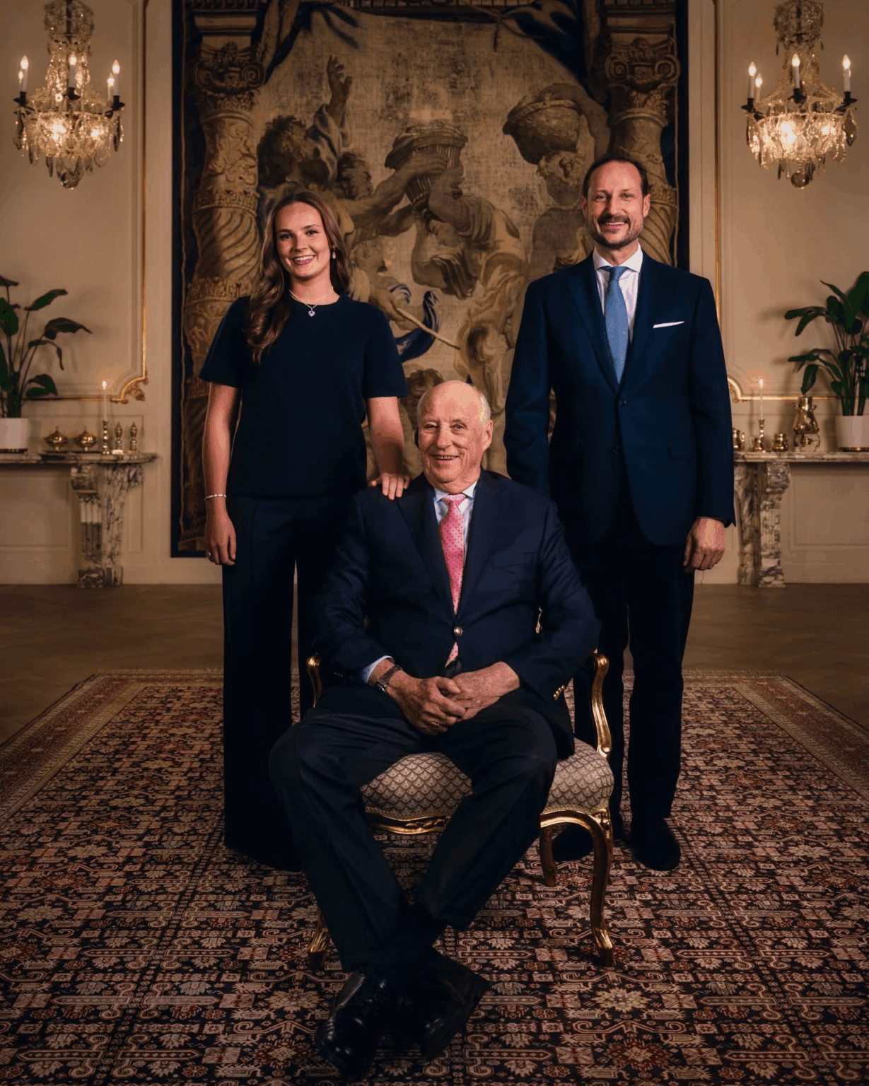 Norway's King Harald turns 89 today, releases new portrait with Haakon and Ingrid Alexandra