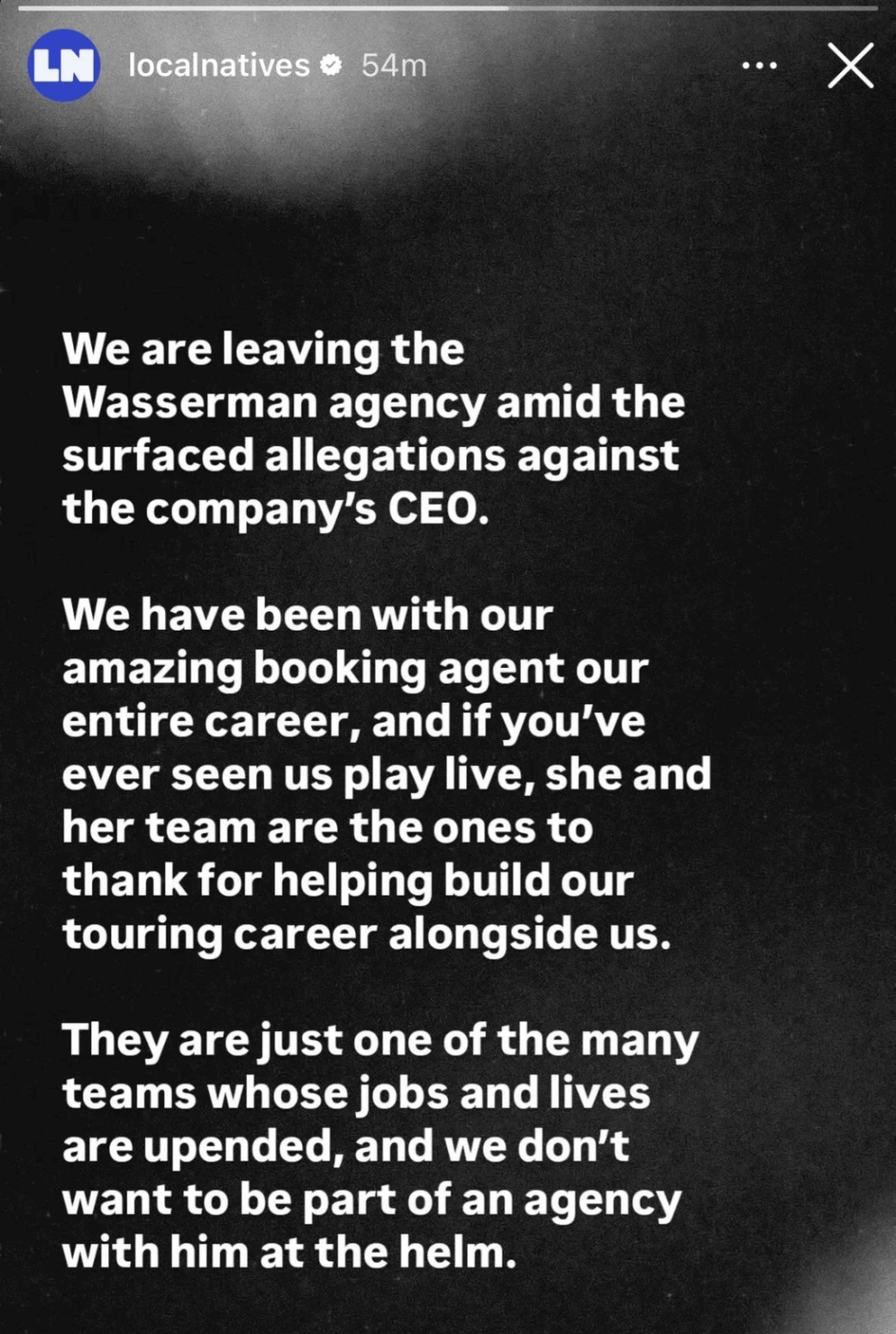 Local Natives leaving Wasserman agency amid Jeffrey Epstein ties