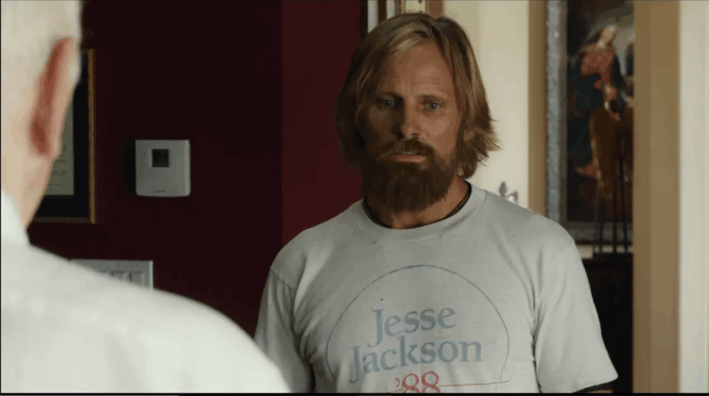 In light of Jesse Jackson's death, an interesting detail from the movie Captian Fantastic (2016). In several scenes, Viggo Mortensen wore a "Jesse Jackson '88" T-shirt. He later revealed it was his own T-shirt from 1988 when he "actively campaigned" for presidential candidate Jackson