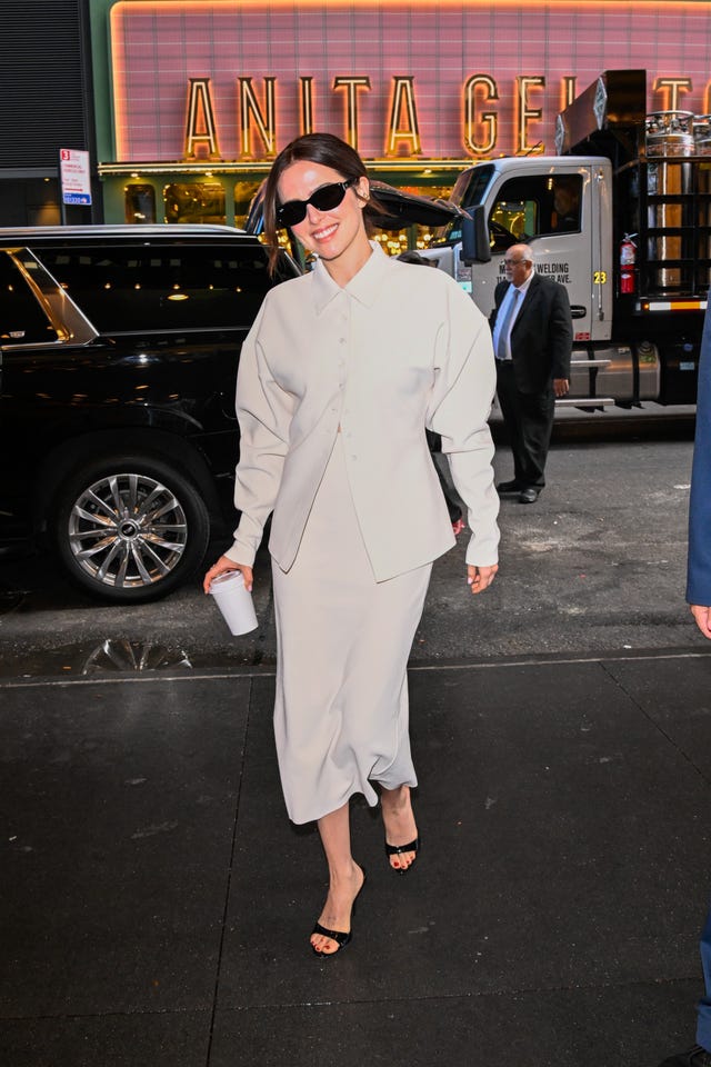 new york, new york september 03: zoey deutch is seen outside cbs studio on september 03, 2025 in new york city. (photo by raymond hall/gc images)