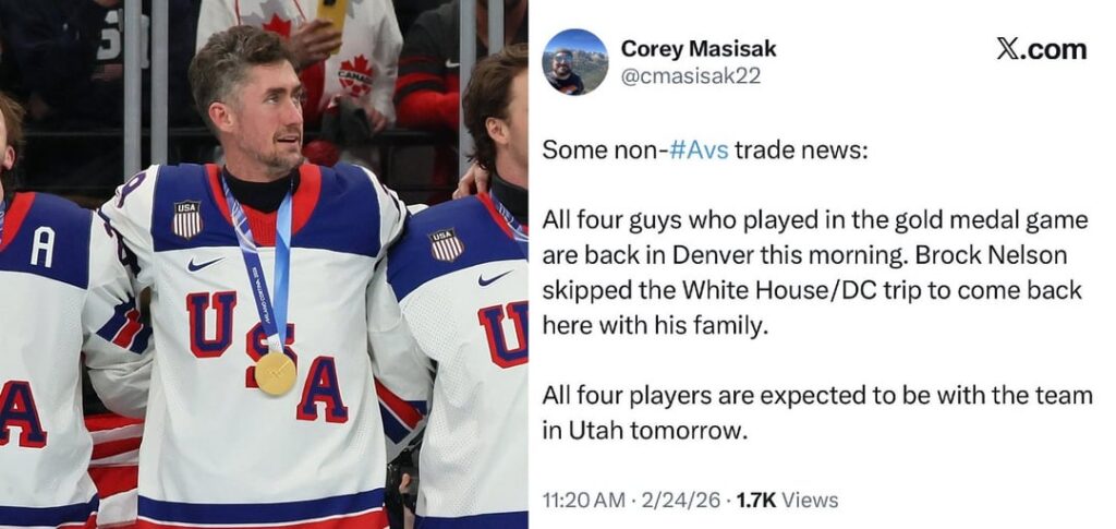 The 4 members of the Men's Team USA Hockey team that are confirmed to be skipping Trump's State of the Union invite: Brock Nelson, Jake Oettinger, Jake Guentzel, and Kyle Connor