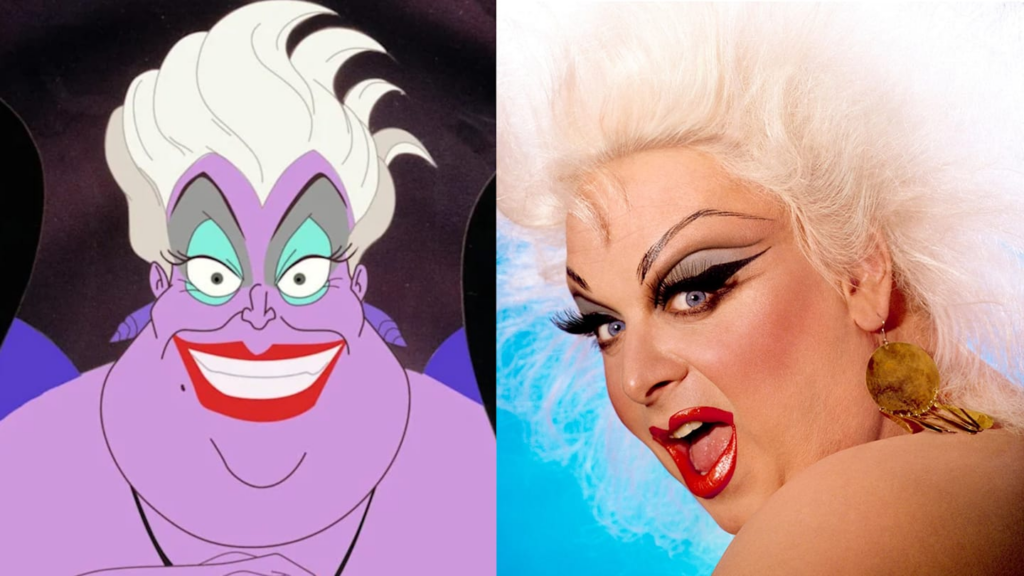 "The Little Mermaid"'s Ursula and drag queen Divine.