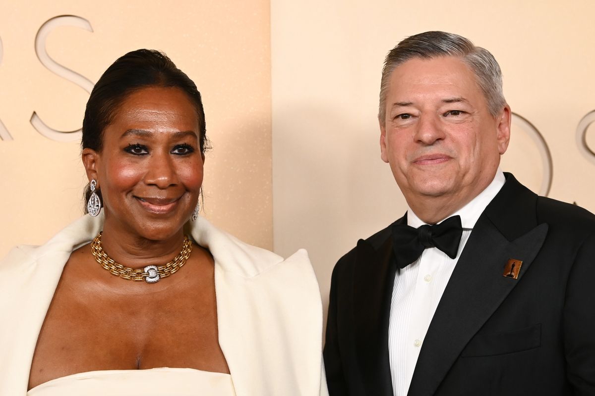 Ted Sarandos with his wife, Nicole Avant