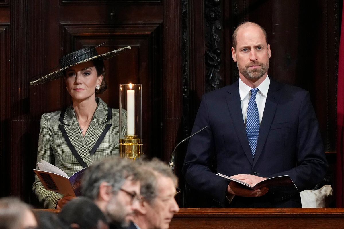 The Prince and Princess of Wales at Canterbury Cathedral today for the enthronement of the new Archbishop of Canterbury