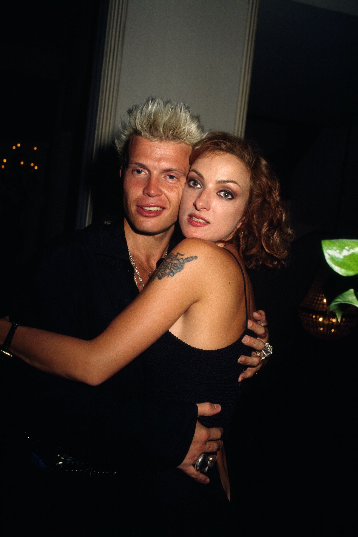 British punk singer and songwriter Billy Idol and his partner, actress, dancer, and singer Perri Lister