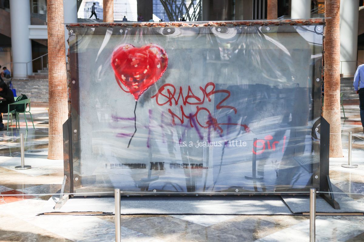 A photo of a Banksy artwork