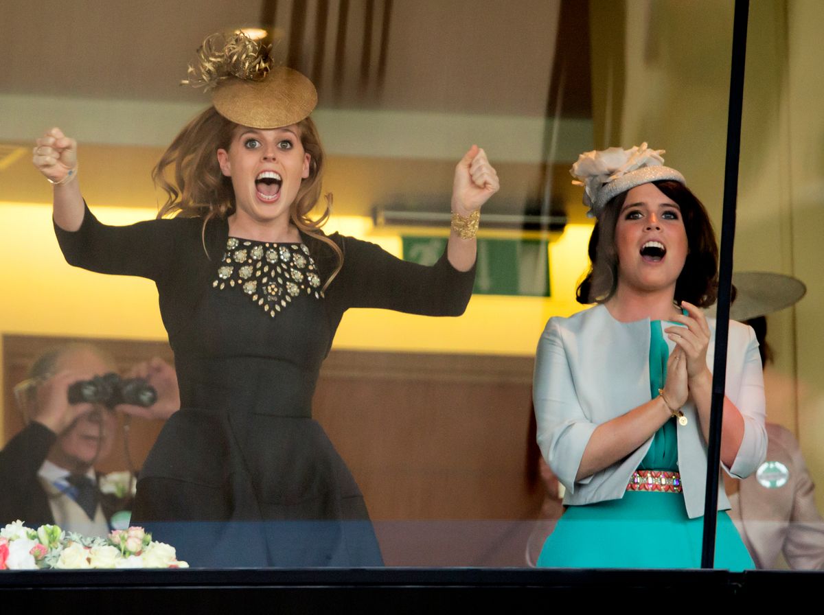 The sisters cheering in the Royal Box