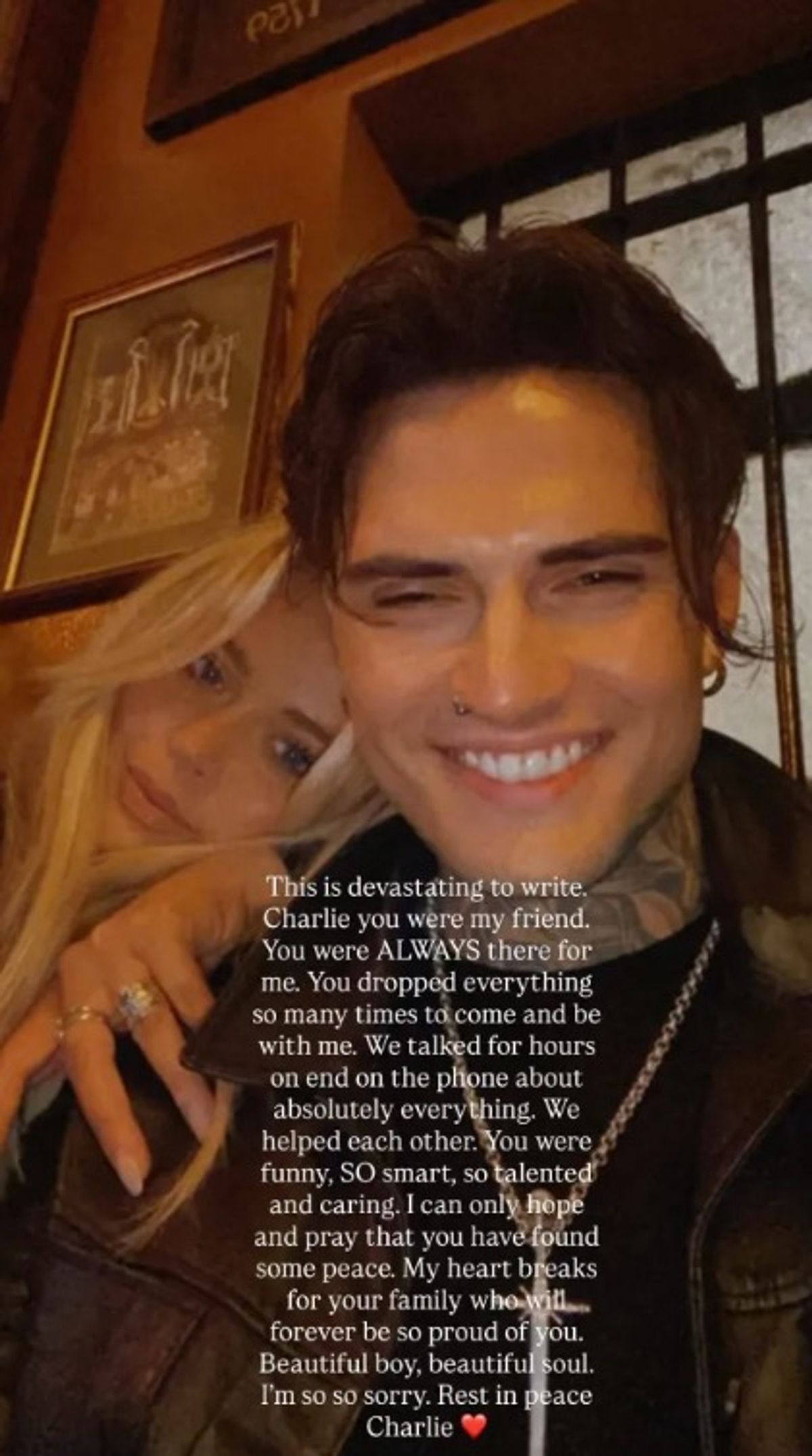 Emily Atack shared a tribute on Instagram