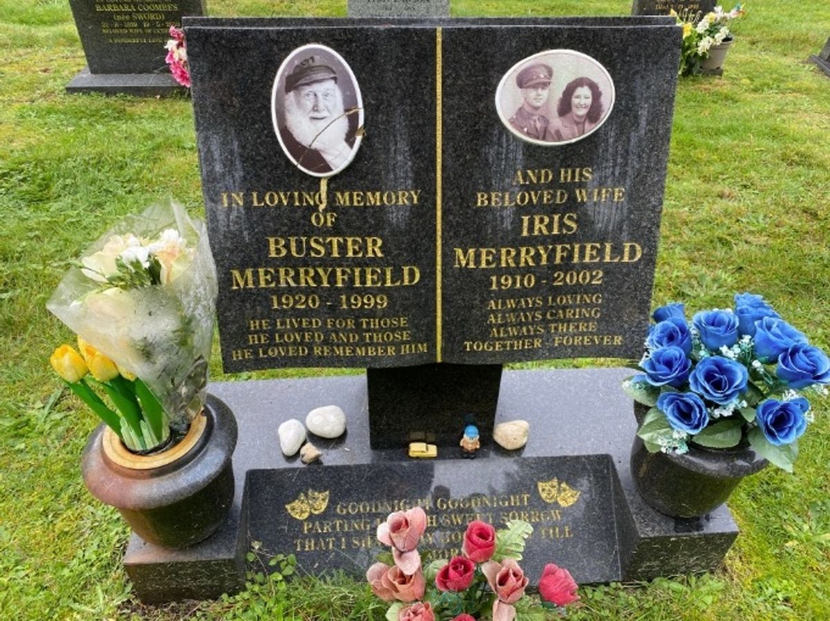 Buster Merryfield's final resting place is in his hometown of Dorset, alongside his wife Iris