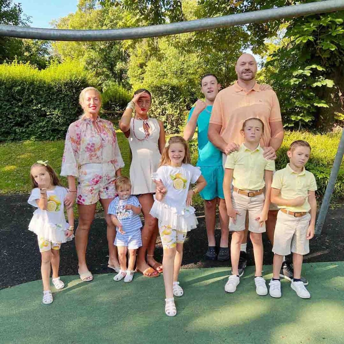 Paris, Tyson and their seven children