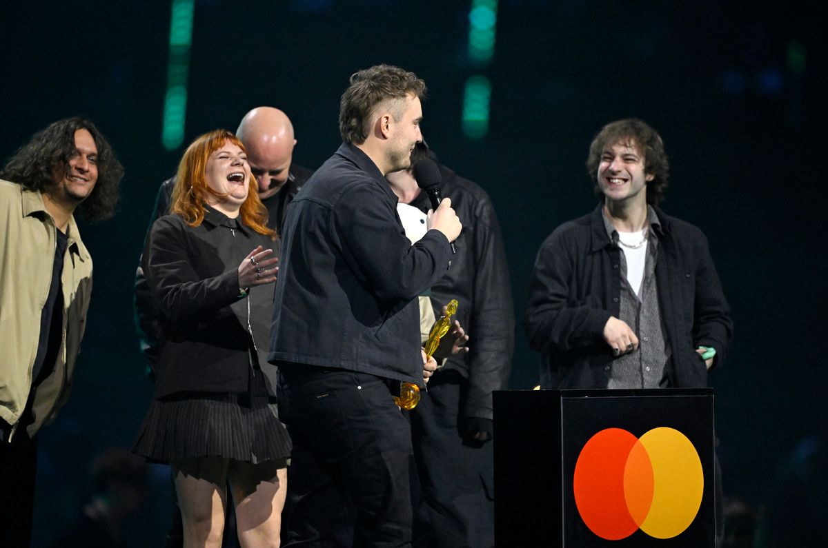 Sam Fender and his band at the Brits