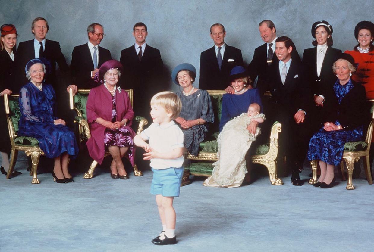 Members of the royal family at Prince Harry's 1984 christeningCredit: Getty
