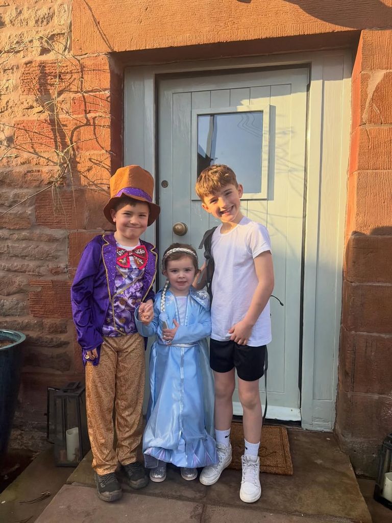 Helen Skelton's kids dressed as Willy Wonka and Elsa from Frozen