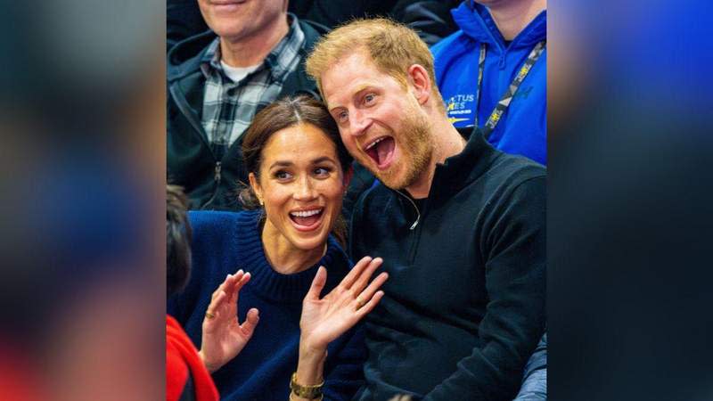 Prince Harry and Meghan Markle mugged for the cameras during an Invictus Games appearance.MEGA