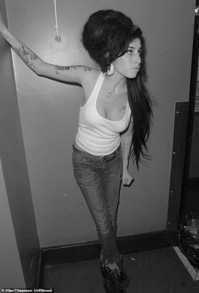 With many of the subjects no longer with us, the photos carry a profound sense of cultural memory (pictured Amy Winehouse )