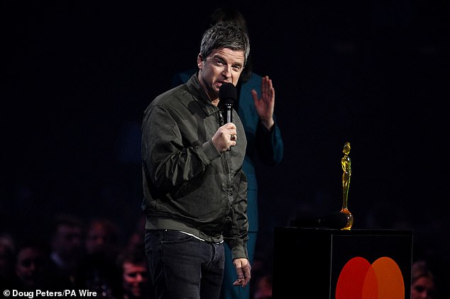 Noel poked fun at the BRITs after being awarded the Songwriter of the Year at the ceremony. The Oasis rocker picked up the award despite not releasing any new music
