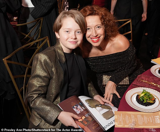 Coronation Street's Katy Cavanagh joined Hamnet star son Jacobi Jupe at the 32nd Annual Actor Awards in Los Angeles on Sunday evening
