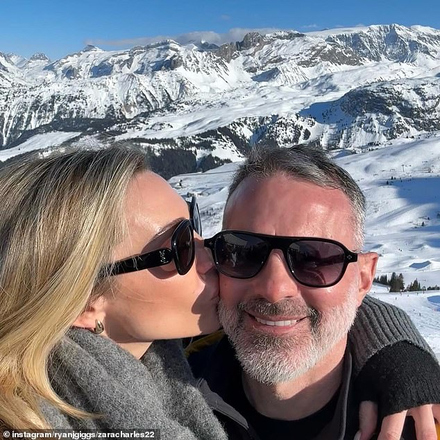 Ryan Giggs and Zara Charles have posed together in rare snaps as they enjoy a romantic ski getaway