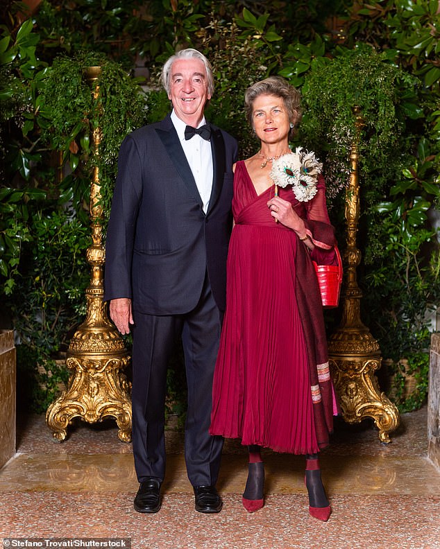 Eric is alleged to have gambled or lost £16 million (¿18.6million) through a series of questionable transactions unknown to Ursula. He took his own life last July (pictured with his wife Caroline in 2022)