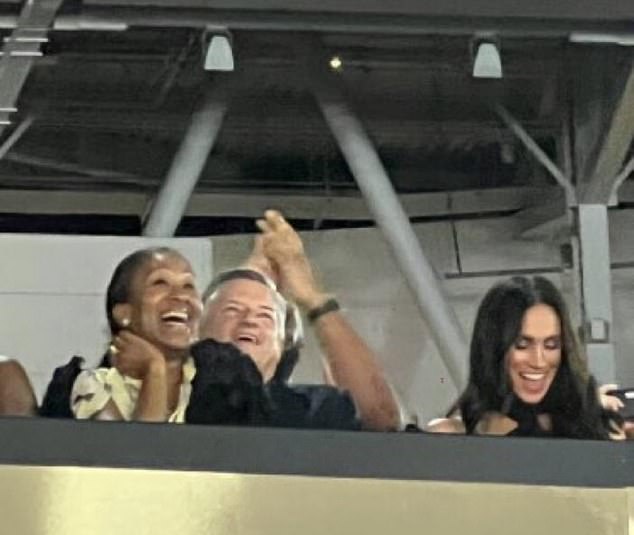 Ted, Nicole Avant and Meghan at a Beyonce gig in 2023. Nicole still follows Meghan on Instagram