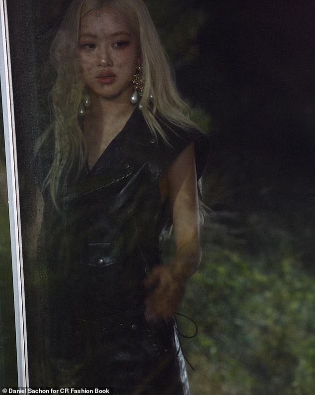 She completed the look with statement pearl drop earrings and styled her blonde tresses in a voluminous blowout